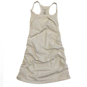 💙 Kismet White Ribbed Ruched Side Racerback Tank Top - Size S/P